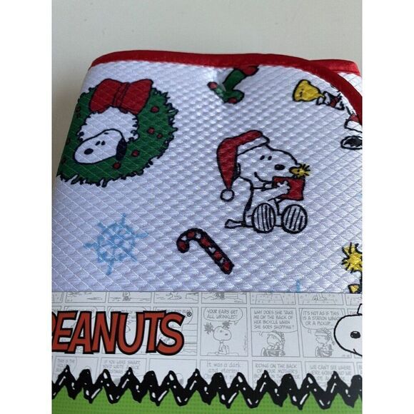 2 Pack Peanuts SNOOPY CHRISTMAS Dish Drying Mats 16 X 18” Wreath Dog House NEW - Picture 3 of 11